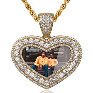 Custom Made Heart Shape Photo Medallions Necklace With Picture