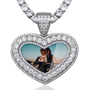 Custom Made Heart Shape Photo Medallions Necklace With Picture