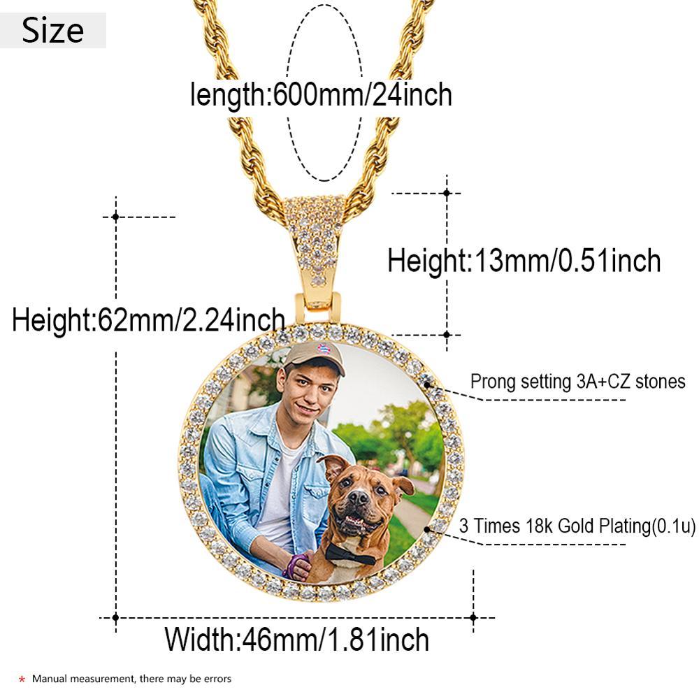 Custom Made Large Size  Picture Pendant Necklace For Men